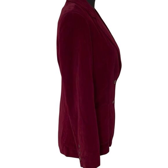 Personal Vintage Ladies Burgundy Velvet/Velour Double Button Front - Picture 6 of 10